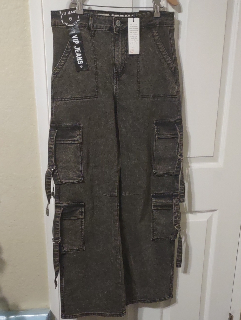VIP Washed Black Utility Cargo Pants